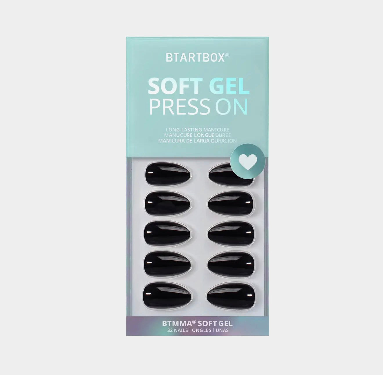 Solid Black Press On Nails Kit