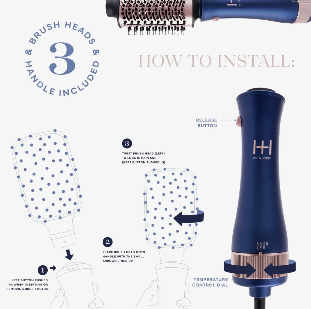 Hot & Hotter All-in-One Interchangeable Hair Dryer Brush