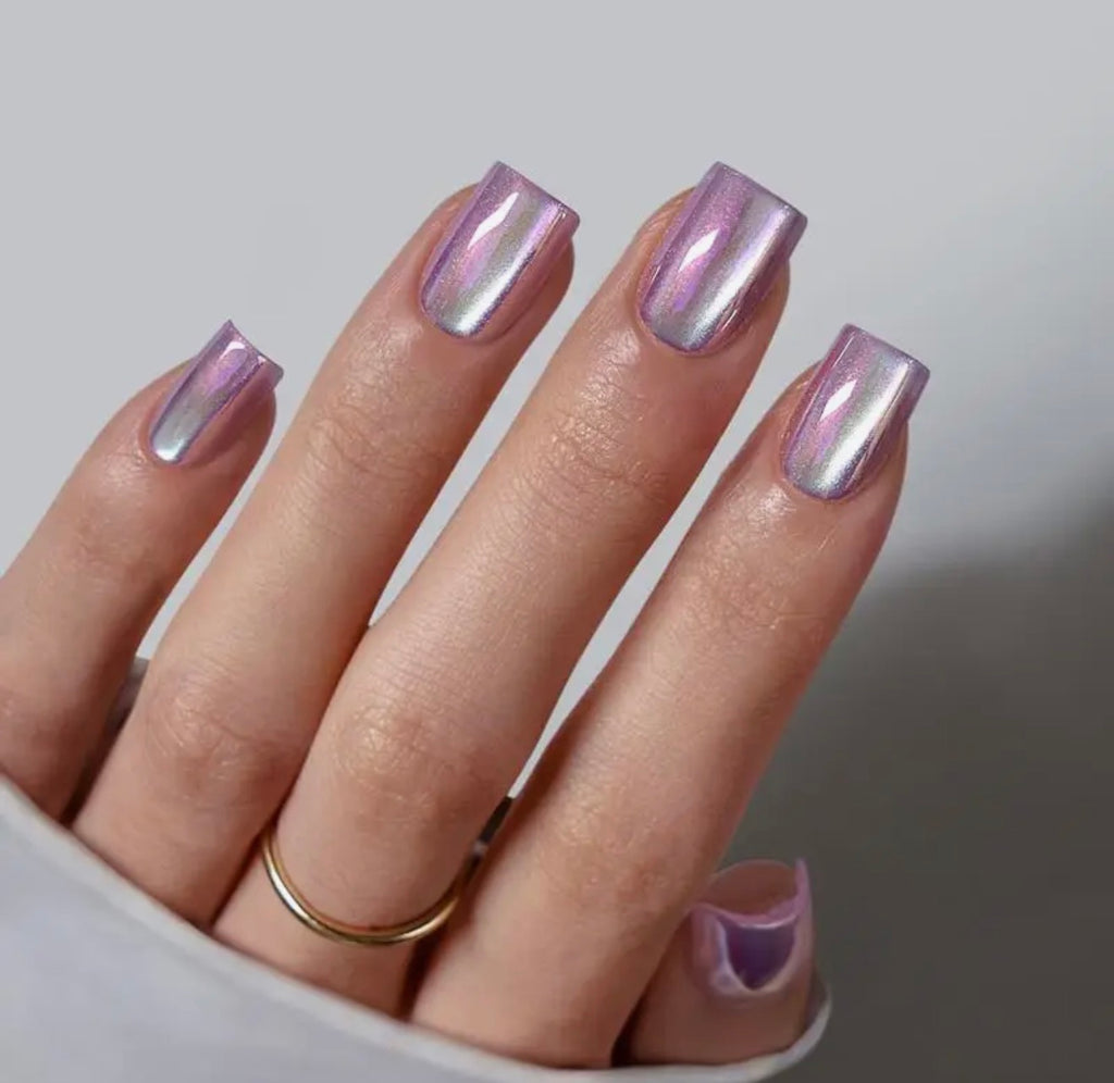 Chrome Cat Eye Press On Nails Kit