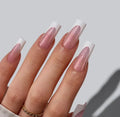 Soft Gel Long Square French Tip Nails
