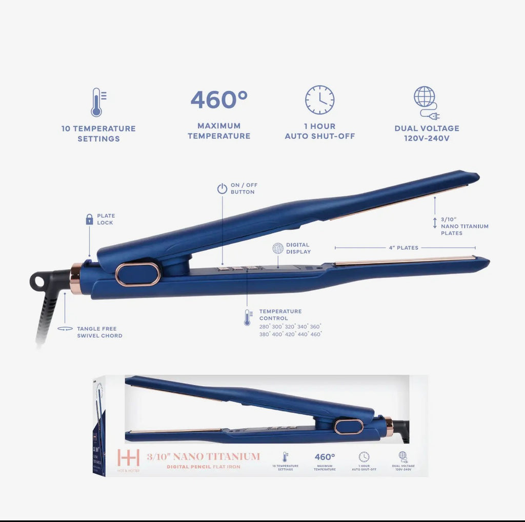 Hot & Hotter Nano Titanium Pencil Flat Iron 3/10”