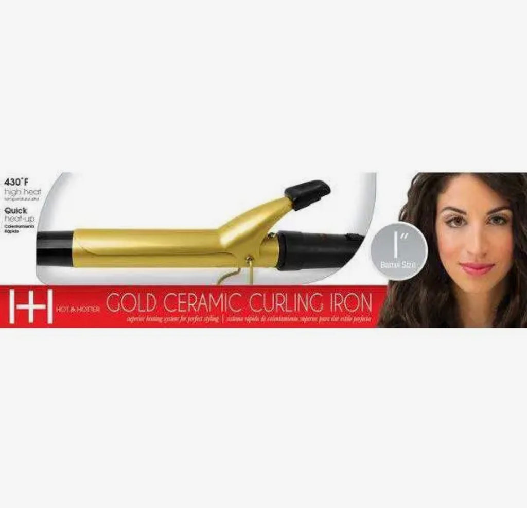 Hot & Hotter 1” Gold Ceramic Curling Iron